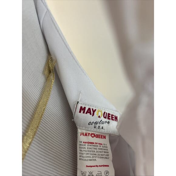 Bride Event Special Occasion May Queen Pearl White couture Dress Sz M Classy Y2K - Picture 10 of 14